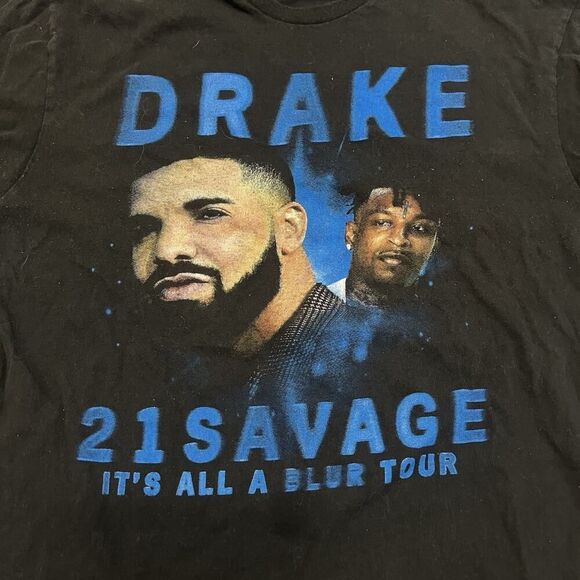 Drake Shirt Mens Large Black 21 Savage Its All A Blur Tour Graphic Concert Logo - Picture 5 of 6
